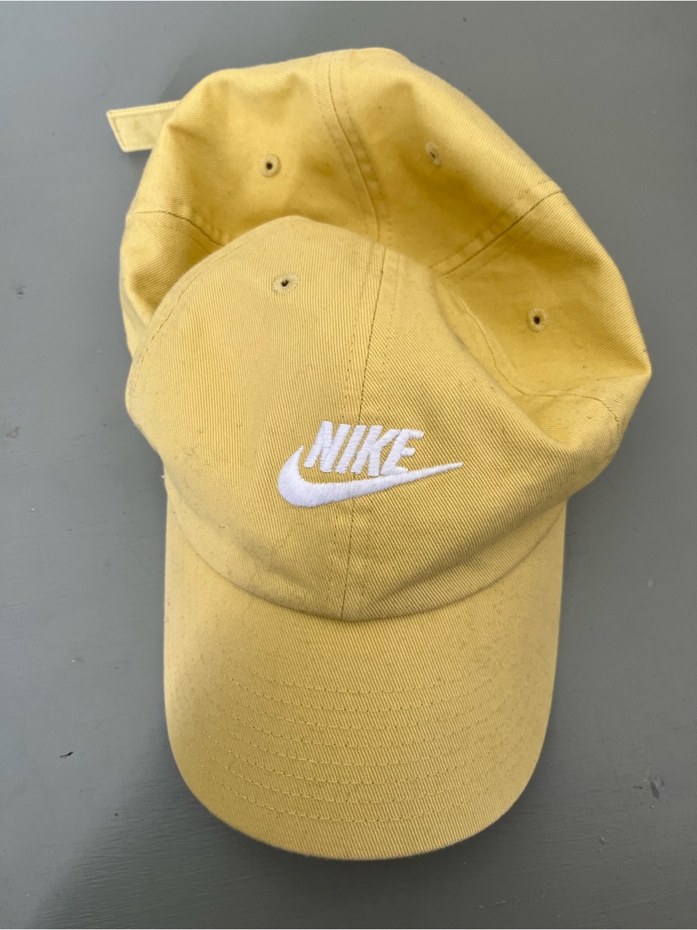 Nike Light Yellow Baseball Cap with White Logo